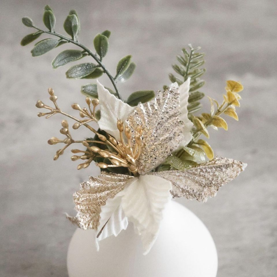 アートフラワー　ミックスポインセチアピック